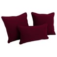 thumbnail image 1 of Double-corded Solid Twill Throw Pillows with Inserts (Set of 3) - Burgundy, 1 of 1