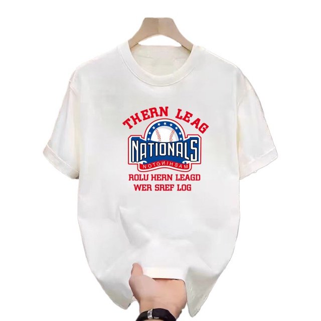 T-Shirt Décontracté d'Été Blanc Imprimé Hommes Femmes Extérieur Respirant Coton Chemise Ronde