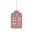 thumbnail image 1 of HOLIDAY TIME 4.25 Inch Lighted Pink Ceramic House Ornament, 90% Ceramic 10% Electronic Components Hanging Decor, 1 of 6