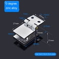 thumbnail image 2 of 2 Pcs Silver Bathroom Shower Glass Door Hinges Cabinet Hardware Clamp Hinge Set, 2 of 7