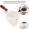 thumbnail image 3 of Coffee Filter Wooden Handle Coffee Filter Hand Pour Trainer Reuabe Filter Bag Flannel Strainer Bag Wood Straining Bag Filtered, 3 of 8