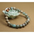 thumbnail image 3 of Bracelet Extensible Unisexe en Perles Rondes de 8 mm en Pierre Précieuse Serpentine Naturelle 7 Pouces, 3 of 5