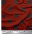 thumbnail image 1 of Soimoi Rouge Moss Tissu Georgette Coup de Pinceau Abstrait Imprimés de Tissu au Yard 42 Pouces de Large, 1 of 3