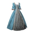thumbnail image 3 of Robes Style Gothique pour Femmes Robe Midi Élégante Manches Longues Évasées Robe Trapèze de Soirée Grande Taille, 3 of 5