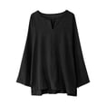 thumbnail image 1 of Timegard Mens Shirts Notched V Neck Drop Shoulder Long Sleeve Loose Lightweight Casual Side Split Tops, 1 of 2