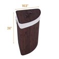 thumbnail image 2 of Costway Panier d'Angle en Bambou Panier à Linge Bac à Linge Sac de Rangement Couvercle Brun, 2 of 10
