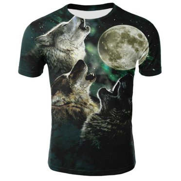 Wolf 3D Print Animal Cool Funny T-Shirt Men Short Sleeve Summer Tops Women T Shirt Male Fashion Tee