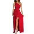 thumbnail image 1 of SMihono Robe Maxi Bohème d'Été pour Femmes Grande Taille Robe d'Été Sexy Unie Amincissante Fendue Sans Manches Asymétrique Robe de Plage, 1 of 8