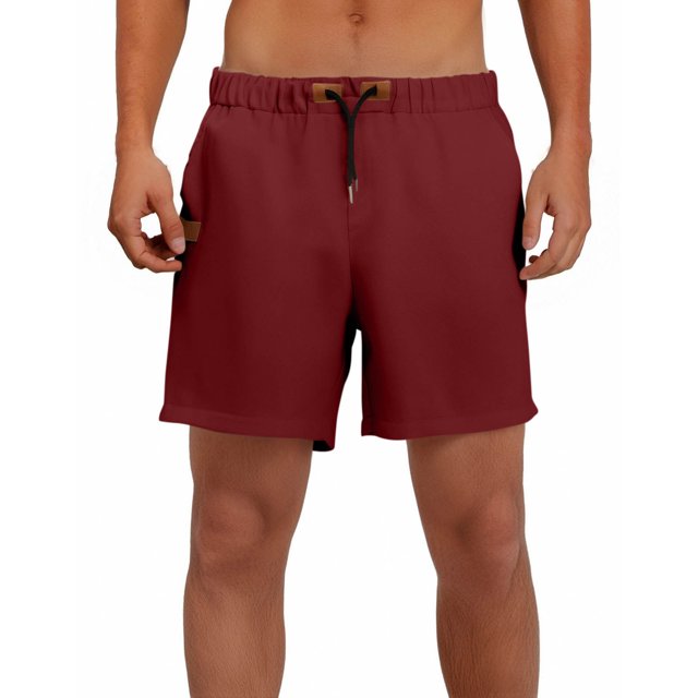 EOYWHK Mens Workout Shorts Cotton Linen Athletic Gym Shorts Elastic Waist Drawstring with Pockets