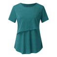 thumbnail image 5 of Vêtements de Grossesse Offres de l'Action de Grâce Liquidation Été Vêtements de Maternité pour Femmes Col Rond Manches Courtes Volants Pli Hauts de Grossesse, 5 of 5