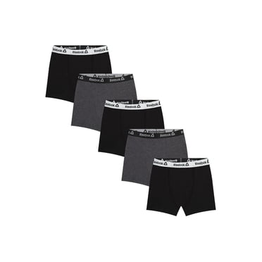 Reebok Boys’ Cotton Stretch Boxer Briefs, 5-Pack
