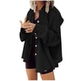 thumbnail image 1 of FAIWAD Womens Long Sleeve Hooded Jacket Plus Size Button Down Patchwork Fall Winter Trendy Clothes, 1 of 6