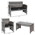 thumbnail image 2 of Gymax 8PCS Patio Outdoor Rattan Conversation Furniture Set w/ Black Cushion, 2 of 10