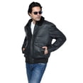 thumbnail image 1 of Men's Leather Jacket with Genuine Fur Collar, 1 of 7