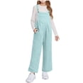 thumbnail image 1 of Girls' Sleeveless Fleece Jumpsuit with BuiltIn Tank and Pockets for Ages 514 in Fall and Winter, 1 of 8