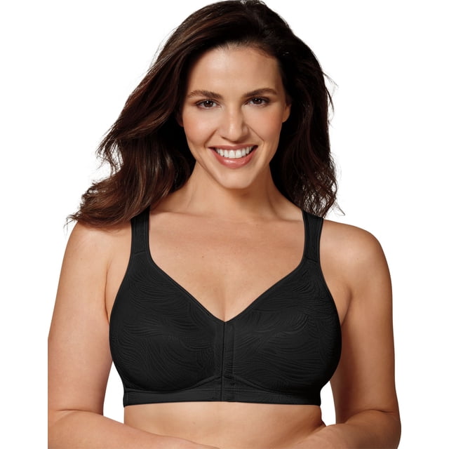 Playtex Womens 18 Hour Front Close Posture Bra, 40DD, Black