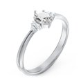 thumbnail image 3 of Birthstone Oval Ring with Shoulder Accents - Diamond/White Topaz (April), 3 of 5