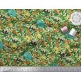thumbnail image 3 of Soimoi Rayon Fabric Leaves,Parrot & Zoo Animals Jungle Printed Fabric 1 Yard 42 Inch Wide, 3 of 3