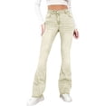 thumbnail image 1 of JMYHOAM Jeans for Women Ladies' Elastic Wide Leg High Waist Versatile Loose Straight Leg Jeans, 1 of 8