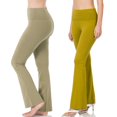 thumbnail image 1 of CHUANK Womens & Plus Stretch Cotton Fold-Over High Waist Bootcut Workout Flared Yoga Pants, 1 of 4