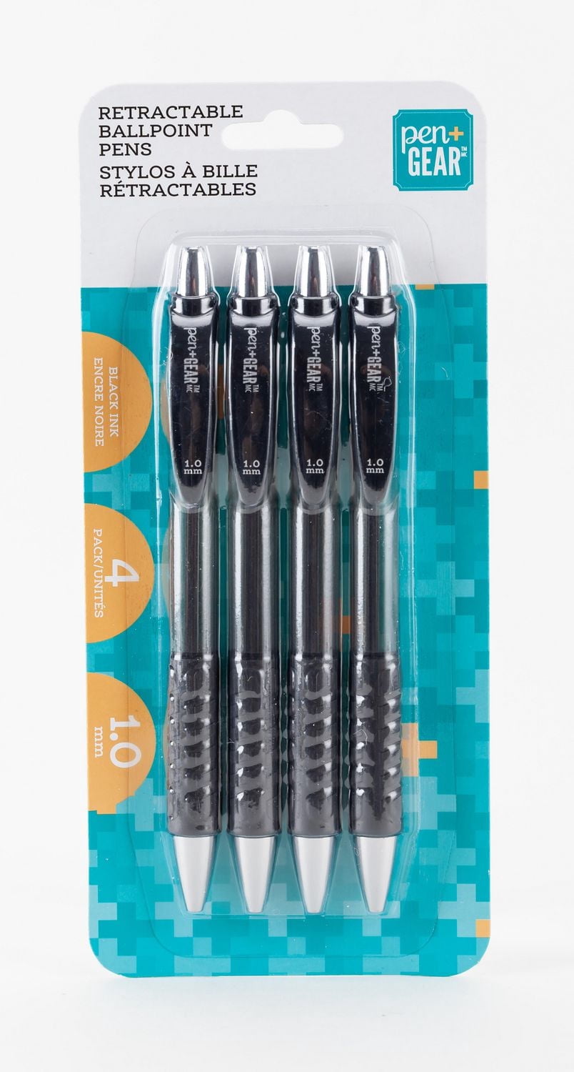 PEN + GEAR PL P+G 4PK BP RT BLK, 1.0MM