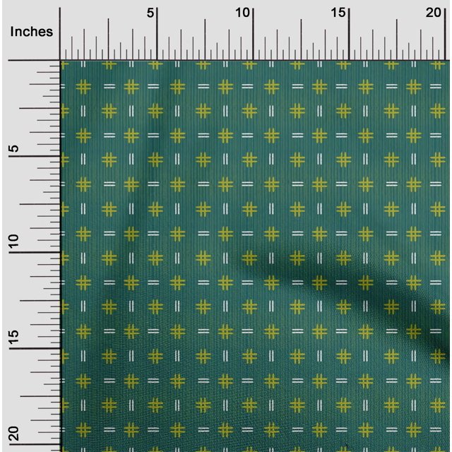 oneOone Polyester Lycra Fabric Geometric Hash & Stripe Block Print Fabric BTY 56 Inch Wide
