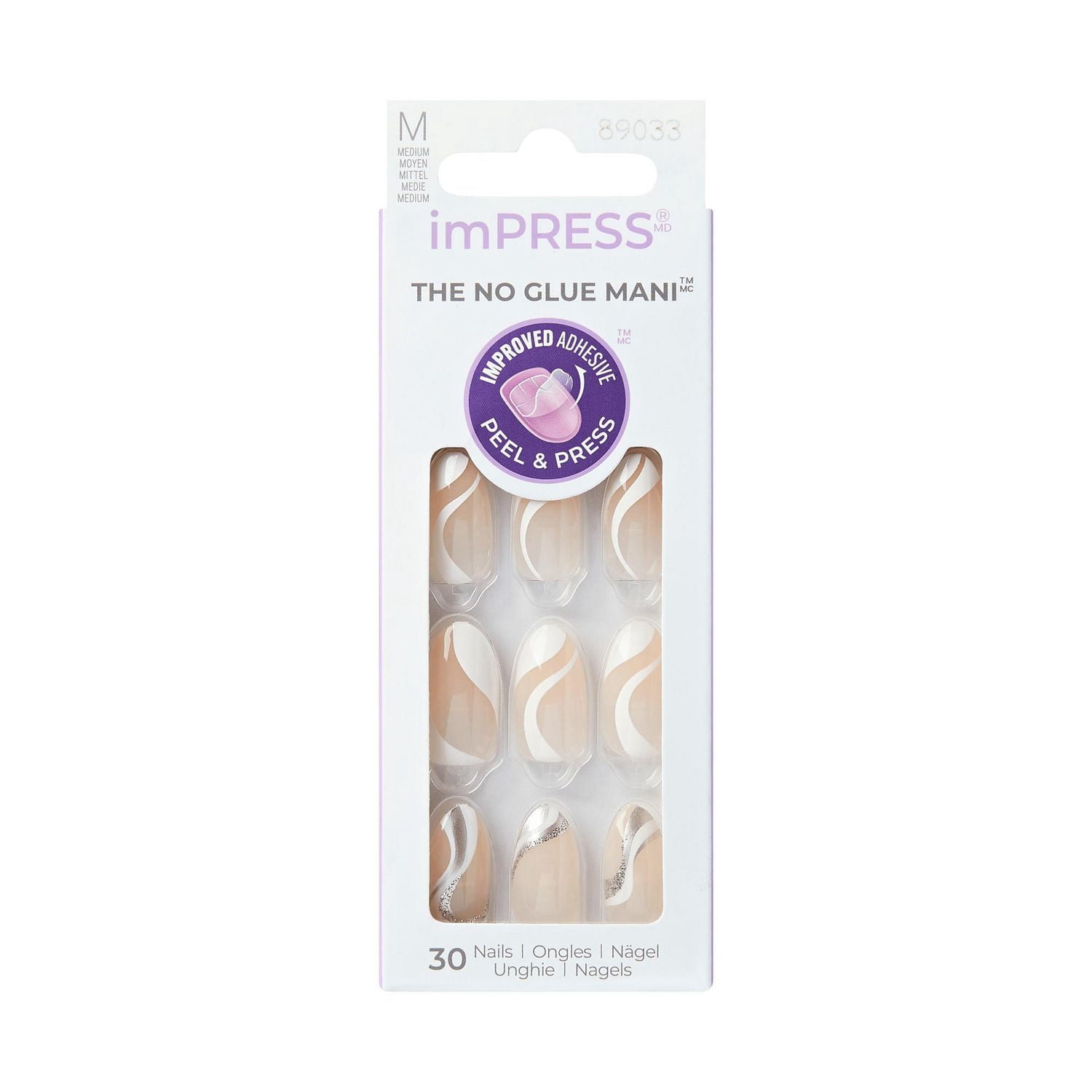 KISS ImPRESS Press-On - Fake Nails, Medium