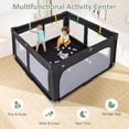 thumbnail image 2 of OLAKIDS Foldable Baby Playpen with Mat, 59” x 59” Large Baby Play Yard for Infant with 50 Ocean Balls, 4 Handlers, Carry Bag, Indoor Outdoor Fence Toddler Activity Center, 2 of 9