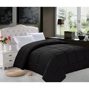 Elegant Comfort All Season Goose Down Alternative Double-Fill Comforter (Duvet Insert), Twin/Twin XL, Black