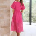 thumbnail image 5 of Ketyyh-chn99 Robes d'Été pour Femmes Grande Taille Robe Mini Robe de Fête Robe T-shirt Décontractée Robes à Manches Longues Robe Boho de Plage Rose Vif,TG, 5 of 5