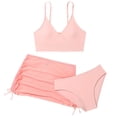 thumbnail image 1 of MIASHUI Kids Swimsuit Girls 3 Piece Bathing Suit Bikini Set with Ruched Cover Up Skirt,Light Pink,10-11 Years, 1 of 6