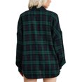 thumbnail image 3 of Women Plaid Flannel Shirt Jacket Button Down Lapel Long Sleeve Shirts Blouse Shacket Cardigan Coats Fall Spring Clothes, 3 of 7