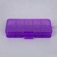 thumbnail image 3 of 10 Grid Plastic Jewelry Removable Jewelry Craft Tackles Storage Box Beads Earring Container Purple, 3 of 5