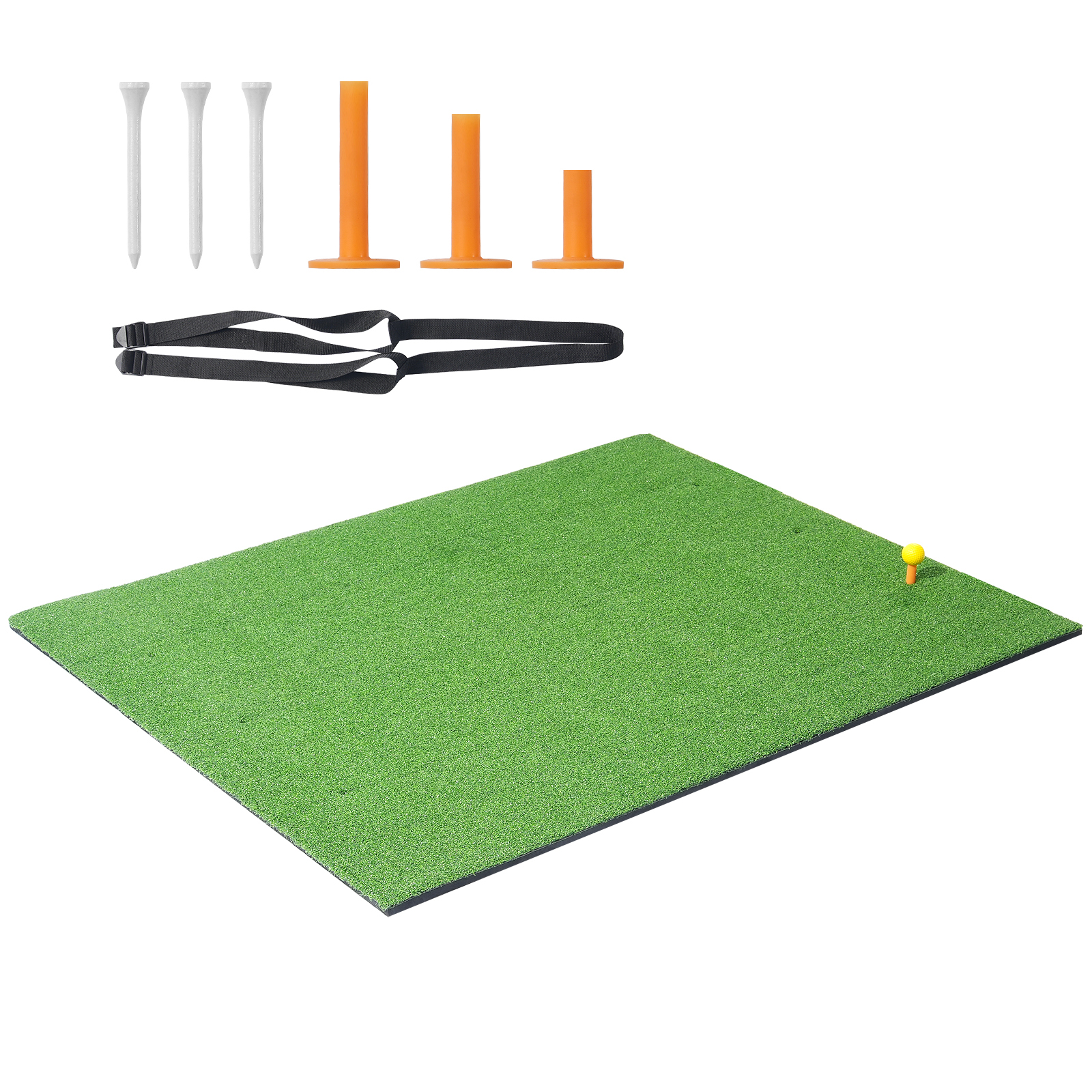 KFFKFF Golf Practice Mat, 5x4ft Synthetic Grass Mat for Golf, Includes 6 Tees, Ideal for Indoor & Outdoor Golf Training, Perfect for Home or Backyard Use