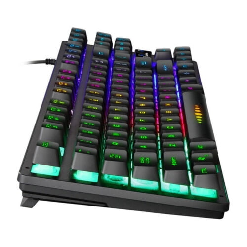 Supershield USB Wired Keyboard Gaming Keyboard 87 Keys Colorful Backlight Ergonomic Gaming Keyboard