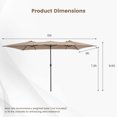thumbnail image 3 of Gymax 15FT Double-Sided Market Umbrella Large Crank Handle Vented Twin Patio Coffee, 3 of 4