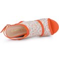 thumbnail image 4 of BLISSFUL STEP Chaussures pour Femmes Sandales Compensées à Bout Ouvert à Plateforme avec Lacets Fleur Orange 9, 4 of 6