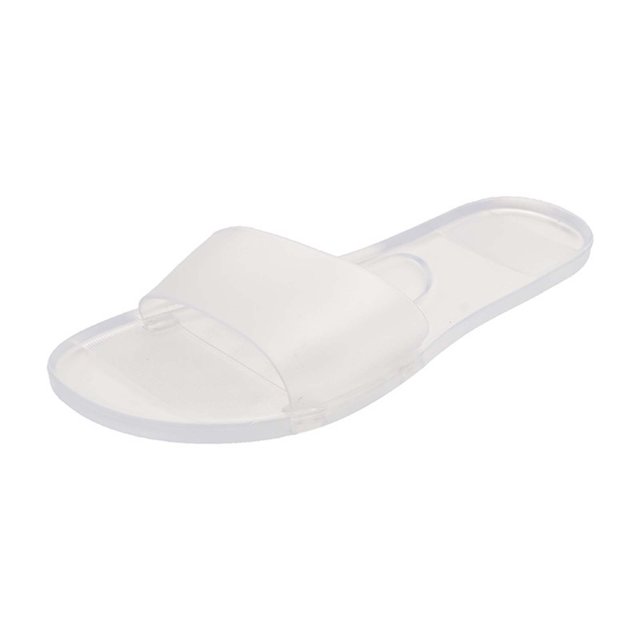 Womens Slide Sandals Flat Jelly Transparent Multicoloured Colorful Open Toe Non Slip Lightweight Breathable Indoor Outdoor Beach Slippers Clear