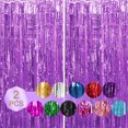 thumbnail image 1 of Langgg Rideau à Franges 6.5 Pieds 0pcs Décorations de Fête Rideau en Guirlande Toile de Fond Violet 6.5 Pieds 2Ensemble, 1 of 6