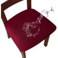 thumbnail image 1 of ORUYROP Stretch Diamond Lattice Waterproof Chair Seat Covers for Dining Room Chairs Covers Dining Chair Covers Kitchen Chair Covers with Buckle (Wine Red,6), 1 of 7