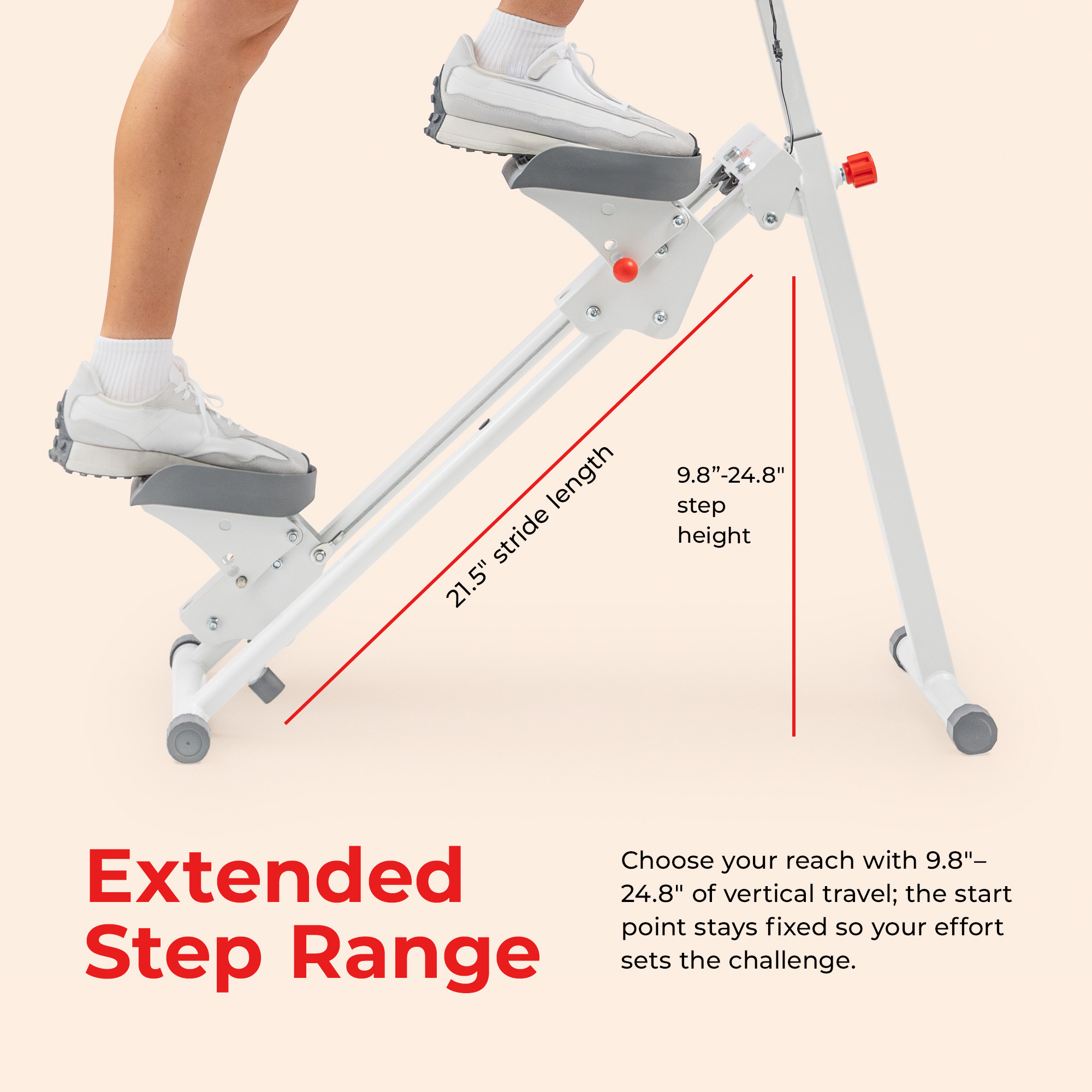 Sunny Health & Fitness Smart Foldable Stair Stepper Machine for Home – Compact Step Climber with Adjustable Resistance, Quiet Cardio Workout