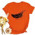 thumbnail image 4 of Dadaria Tee Femmes Chemise Orange Manches Courtes T-Shirt Col Rond Hauts Été Chandail Blouses TG, 4 of 6