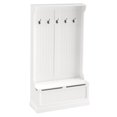 thumbnail image 1 of CoSoTower 3-In-1 Hall Tree w/ Coat Rack, Shoe Storage and Bench Seat, Entryway Bench w/ 4 Hooks for Hallway, Living Room, White, 1 of 7