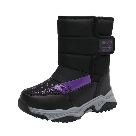 FhsagQ Boots Girls Cowboy Boots Size 13 Little Kid Children's Shoes Snow Boots Girls Boys Outdoor Boots Non Warm Boots Cotton Snow Boots Girls Cowboy Boots Size 13 Black 32