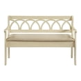thumbnail image 4 of Pemberly Row Banc de Rangement avec Cadre Blanc Antique et Coussin de Siège en Tissu Beige, 4 of 11