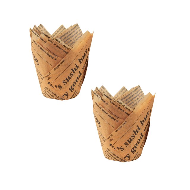 Oleegame 2PC Cupcake Liners Cup Paper Tuli Baking Wrappe Case Cake Muffin Cup Box