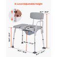 thumbnail image 3 of VEVOR 4-in-1 Bedside Commode Chair Raised Toilet Seat 500 lbs Adjustable Height, 3 of 9