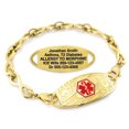 thumbnail image 1 of MedicEngraved Yellow Gold Stainless Steel Custom Medical Alert Bracelet - 6mm Infinity Link, 1 of 7