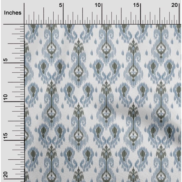 oneOone Georgette Viscose Fabric Paisley Ikat Print Fabric BTY 42 Inch Wide
