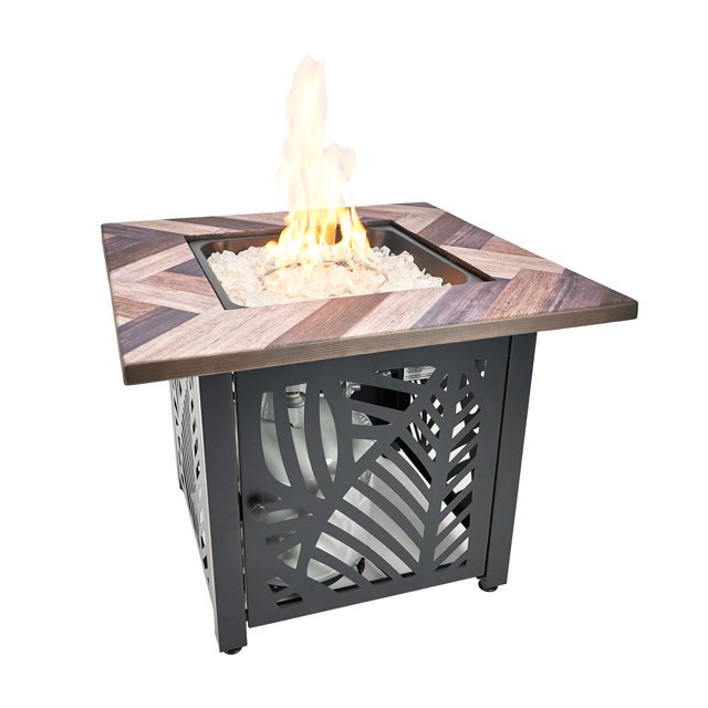 Endless Summer Darby Table de Foyer au Gaz LP Imprimée UV Carrée de 30 Pouces pour Extérieur